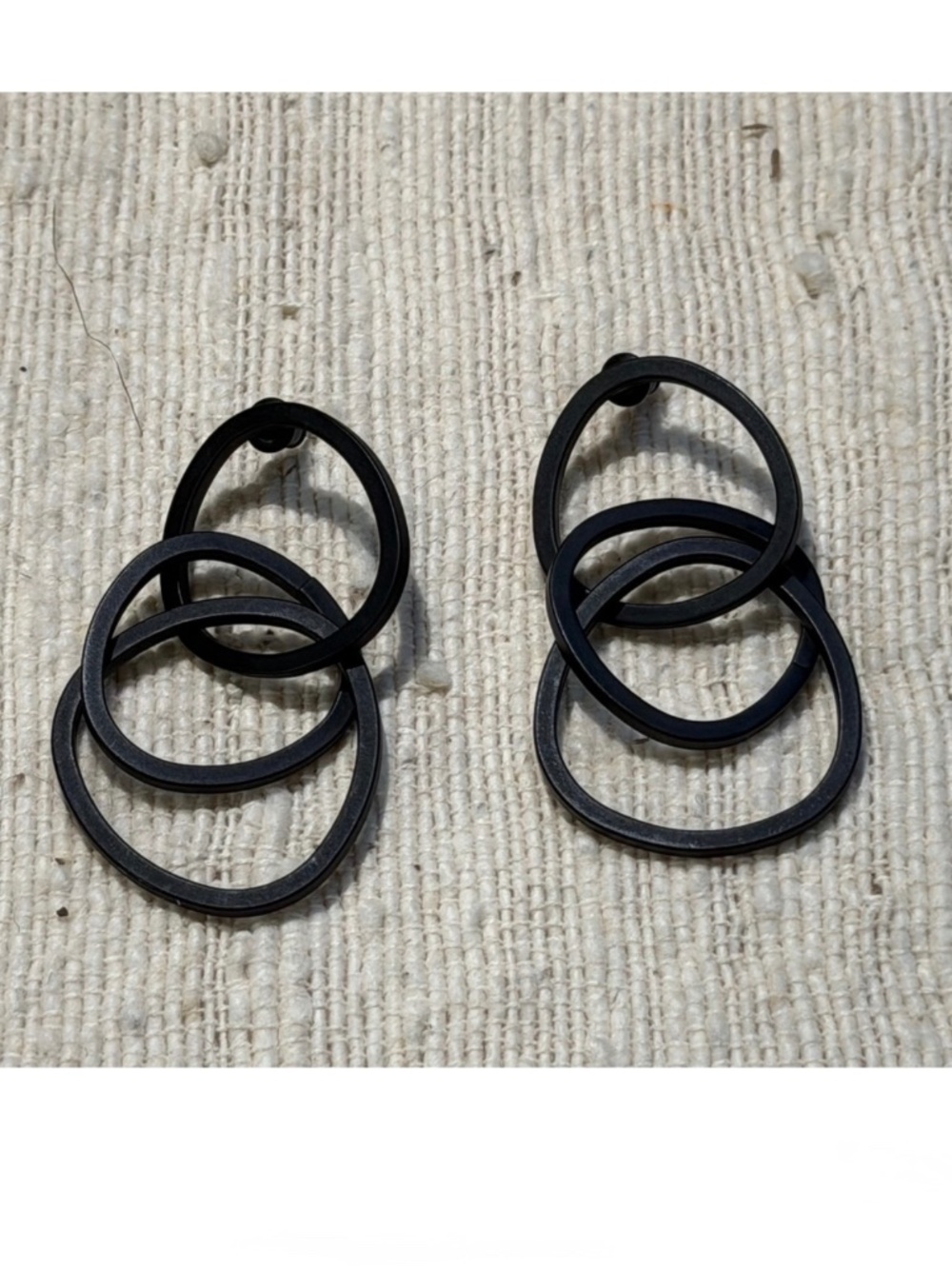 COS Matte Black Wire Layered Earrings